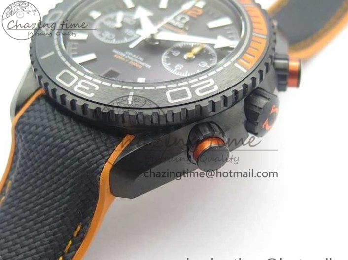 0504 Planet Ocean Master Chronometer Chrono DLC OM 1:1 Best Edition Black Dial On Nylon Strap A Chic 8103